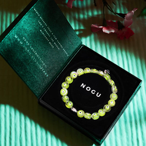 Bracelet mauvais œil en cristal vert | Argent sterling 925